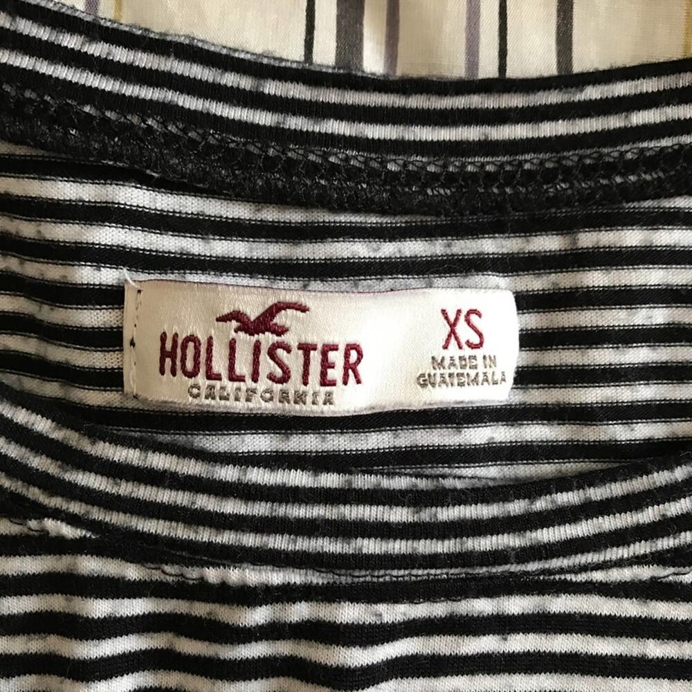 A17). Hollister Kids Hi-Lo Short Sleeve Striped Shirt - Picture 8 of 8